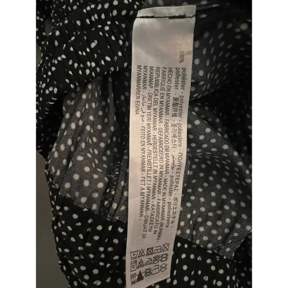 Zara,M, polkadot, high-rise elastic waist with tie calypso style pant - Picture 6 of 7